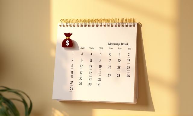 Ein Kalender zeigt die Tage bis zum nächsten Zahltag